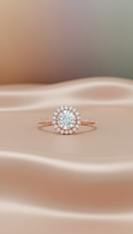 Rose Gold Sparkling Halo Ring