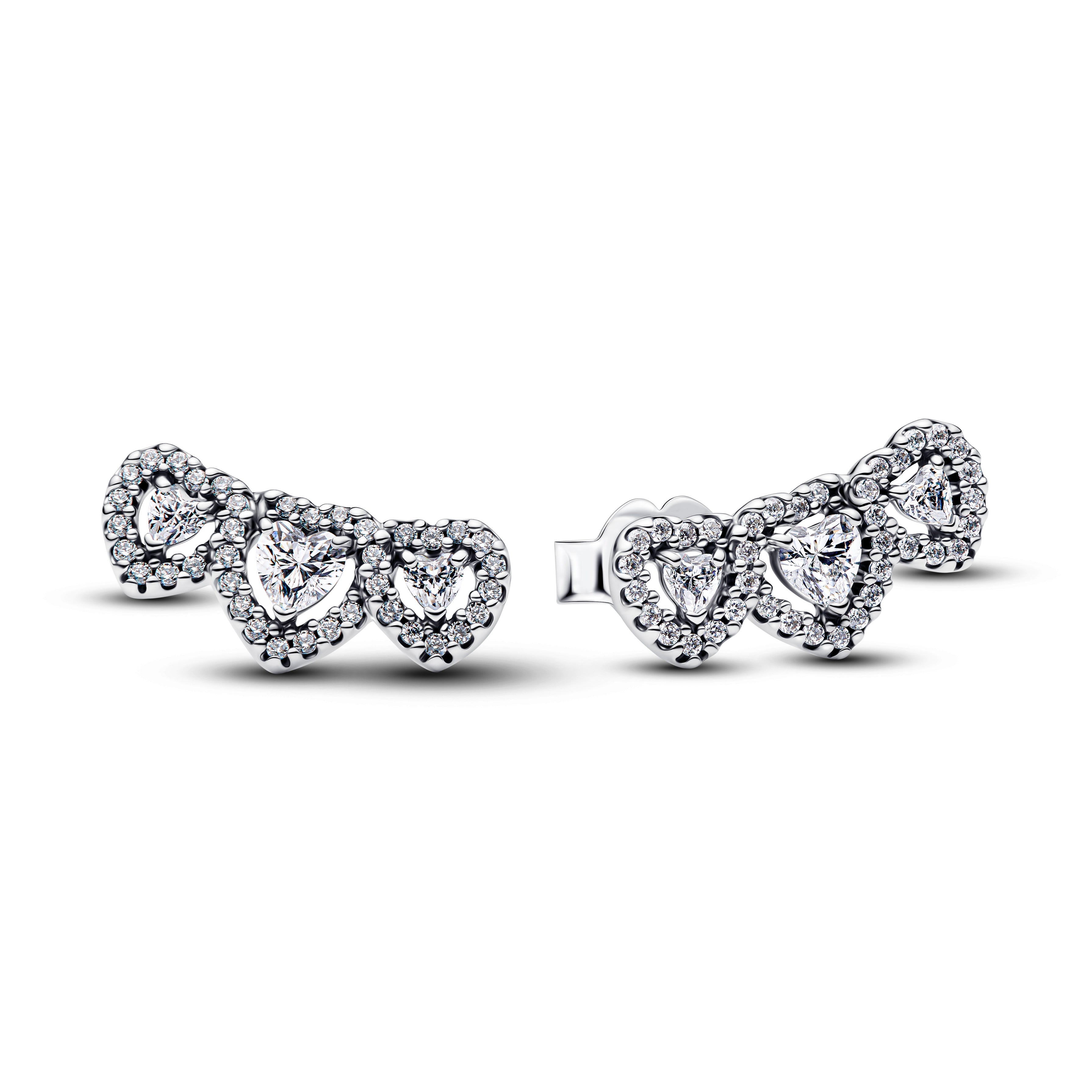 Halo Heart Trilogy Stud Earrings