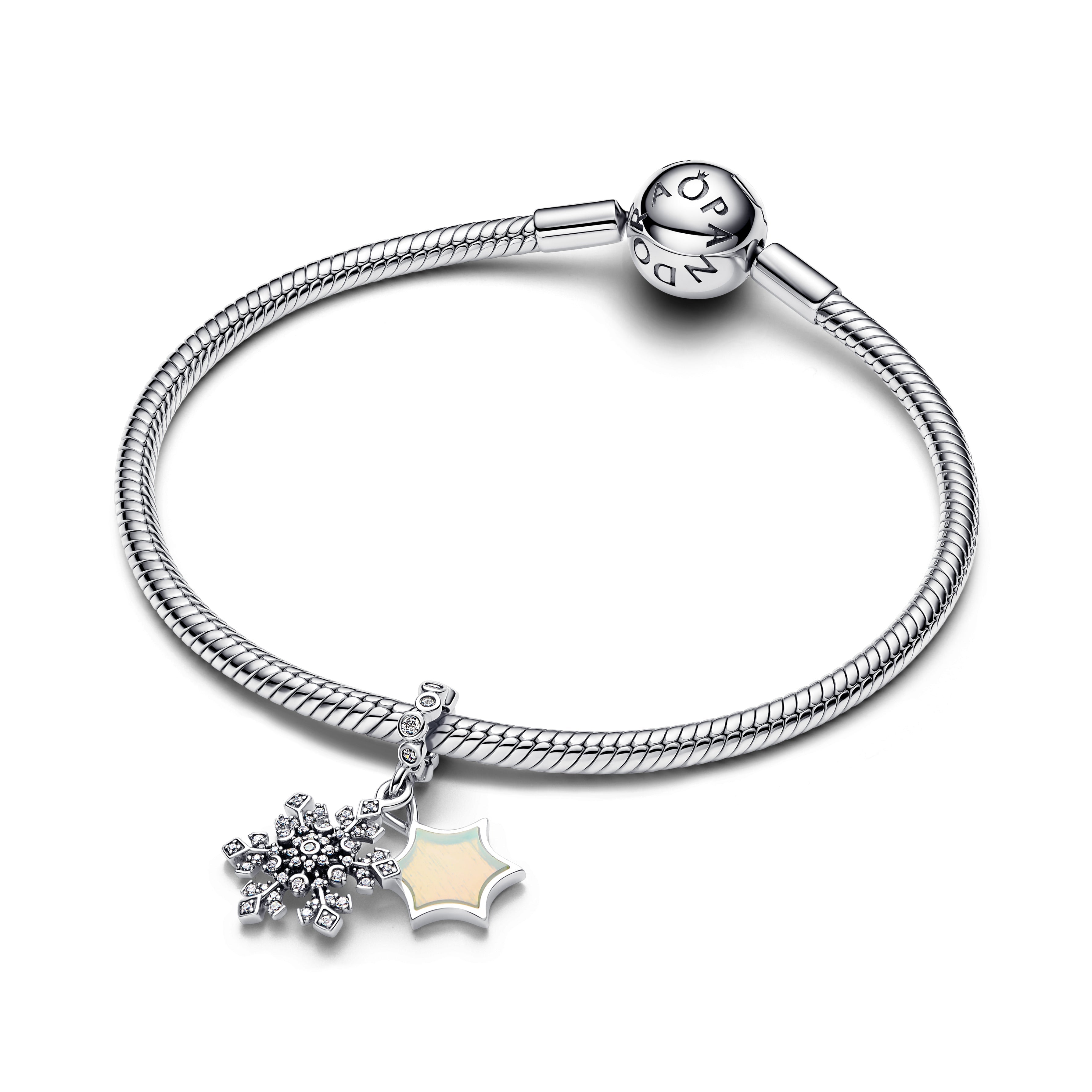 Opalescent Snowflake Double Dangle Charm